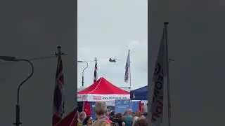 RAF chinook and blades formation fly by