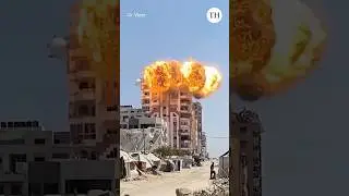 Israeli strike destroys Muhanna Tower in Gaza