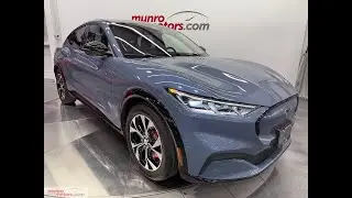 2023 Ford Mach-E Premium Extended Range AWD Pano Roof in Vapor Blue Metallic on Black Onyx 35,400kms