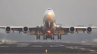 Atlas Air Boeing 747-8F Low Overhead Take Off Amsterdam Schiphol