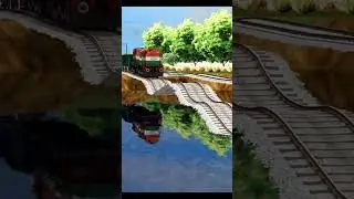 TRAIN RUNNING ON BUMPY RAILROAD TRACKS