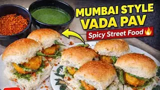 Mumbai style vada pav recipe | Spy street food recipe | Green and red chutney recipe 