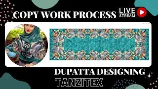 DUPATTA DESIGNING PROCESS IN PHOTOSHOP FOR TEXTILE #Digitalprint #designing #fashion