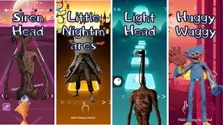 Siren Head - Little Nightmares - Light Head - Huggy Wuggy | Beat Shot - Smash Colors 3D - Tiles Hop