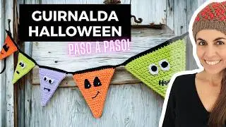 Guirnalda de Halloween a crochet 🎃🧙‍♀️ | Tutorial fácil paso a paso
