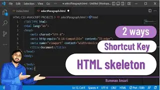 VS Code Shortcut HTML skeleton