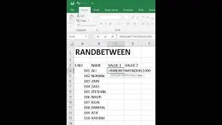 How to generate a random number in excel