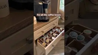 Kitchen storage idea: a built-in K-cup organizer for the drawers at our clients&rsquo; coffee station☕️