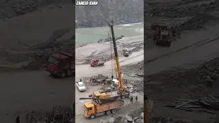 Heavy Crane Unloading Steel Rebar from Truck Dumper | Massive Mega Construction Project Construction