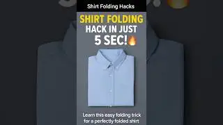 Shirt Folding Hack 🔥 In Just 5 Sec! #Shorts #FoldingHack #organize #laundry