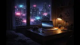 Midnight Desk Glow 🌌 Dark Synthwave for Deep Focus