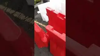 PLASTIC WHITE ROAD BARRIER HOARDING #mankianhardware #roadmaintenance #roadrepair #roadrepairs