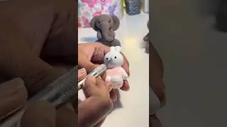 DIY| easy cute bunny clay charm | Cute clay bunny table friend #diy #clay #craft #art #clayart