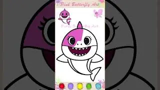 Mommy Shark Drawing and Coloring for Kids Toddlers Preschoolers | Fun Drawings #pinkbutterflyart