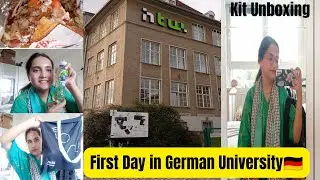 First Day in German University🇩🇪 | Unboxing Welcome Kit | HTW Berlin | Winter Semester 2023
