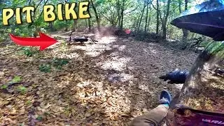 SKETCHY SLIDE OUT ON THE PIT BIKE!!