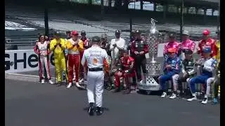 Rinus Veekay late for full field photograph&hellip; Ed Carpenter makes him pay￼ prior to Indy 500 practice