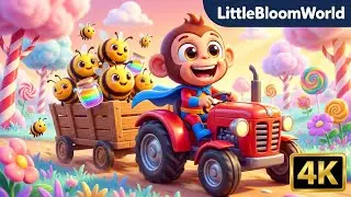 Superhero Monkeys at the Bee Farm 🐝🌈 | Colorful Honey Adventure for Kids | LittleBloomWorld