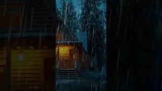 rainy night at the cabin #asmr #rainsounds #rainsounds #rainoundforsleep #heavyraining #deepsleep