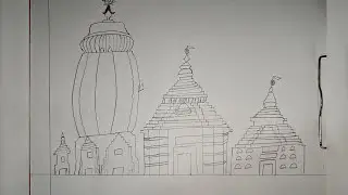 Puri Jagannath Temple | Drawing of Jagannath Bhagwan | Easy Drawing by@PushpashreeArts