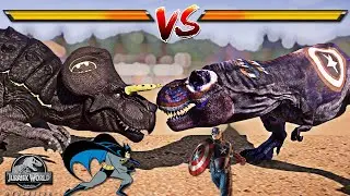 Jurassic World Evolution SUPER HERO MOD! Captain America TREX, VENOM CARNO, BATMAN Ultimasaurus!