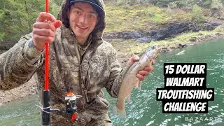 15 dollar Walmart trout fishing challenge. (wayfarer rod review)