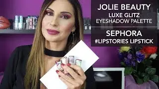 JOLIE BEAUTY LUXE GLITZ PALETTE + SEPHORA #LIPSTORIES LIPSTICK || LadyGlow