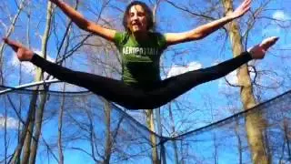 Toe Touch on Trampoline!