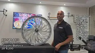 28 Inch Forgiato Biaforca Wheels Brushed Face w Chrome Lip Rims w Tires We Ship 877-544-8473