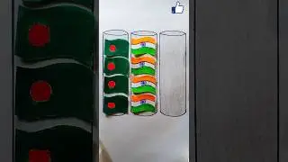 India🇮🇳 💕 Bangladesh🇧🇩 Jana Gana Mana || Independence Day , Republic Day #shorts #flagdrawing #art