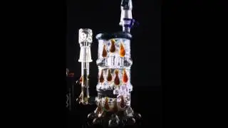 Pulse Glass Blue Stardust Inline Stereo Perc Oil Spill Rig