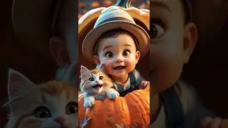 Baby & Kitten in a Pumpkin?! 🎃💨😂 | Fart Fun & Giggles! #shorts #babyfart #catshorts
