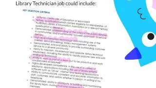 Library Technician Key Selection Criteria Workshop 11 July 2017 - Preparation material