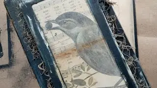 Working on my bird journal.  Ephemera.