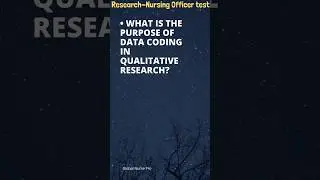 What's the purpose of data coding in qualitative research?#nursingexam