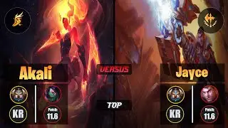 Challenger AKALI [Fleet Footwork] (Top) VS  JAYCE - Challenger KR Patch 11.6