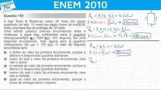 ENEM 2010 Matemática #15 - Conversão de Centímetros para Metros, Perímetro e Área de Retângulos