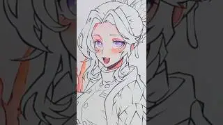 Shinobu Kocho Coloring Process | Satisfying Anime Art #anime #drawing #onepiece #art