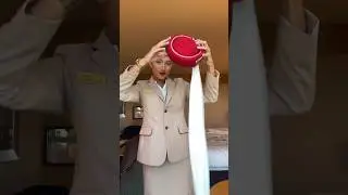 Emirates red lipstick 💄 and Hat cabin crew Dubai