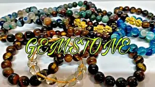 GEMSTONES, BLACK TIGER'S EYE, BLUE AGATE, CITRINE, INDIAN AGATE AND PIXIU #fengshui #luck