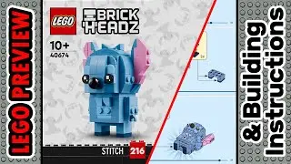 PREVIEW: 40674, LEGO Brickheadz, Stitch​ & Building Instructions! LEGO 2024