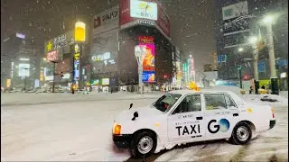 [4K60FPS] Susukino Sapporo Night Life District with heavy snow (Japan)
