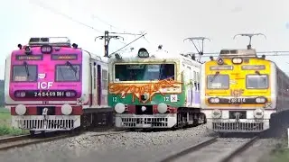Different Types New & Old EMU Local Trains | Old Green EMU+PINK Medha+Yellow Medha | Eastern Railway