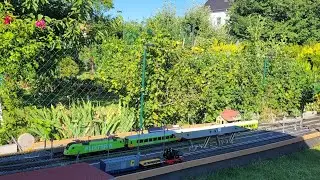 Morgenfahrten auf meiner Gartenbahn mit V60 und Flixtrain Piko Spur G