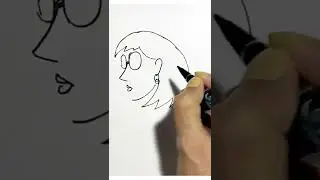Draw easy cartoon girl in glasses #shorts  #cartoonhub  #cartoon