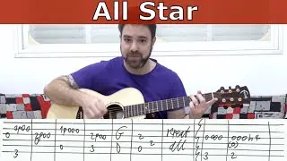 Fingerstyle Tutorial: All Star (Smash Mouth Instrumental) -- Guitar Lesson w/ TAB