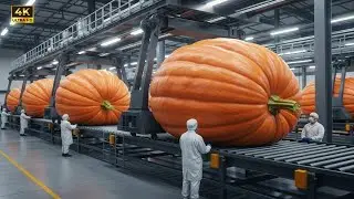 Processing 1000 KG Giant Pumpkins! Satisfying Mega Factory Process 🎃🥫| How HQ