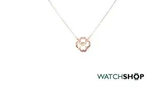 Ladies Swarovski Rose Gold Plated Sparkling Dance Flower Necklace 5408437