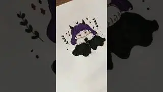 Draw cute little demon girl #shorts #drawcute #howtodrawcute
