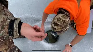 Monster Brown Trout through the Lake Michigan Hardwater